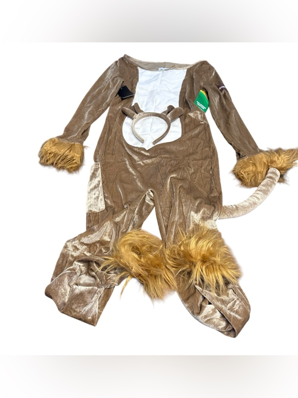 Tipsy Elves Lion Costume Women’s Medium Brown Fitted Jumpsuit Halloween NWT